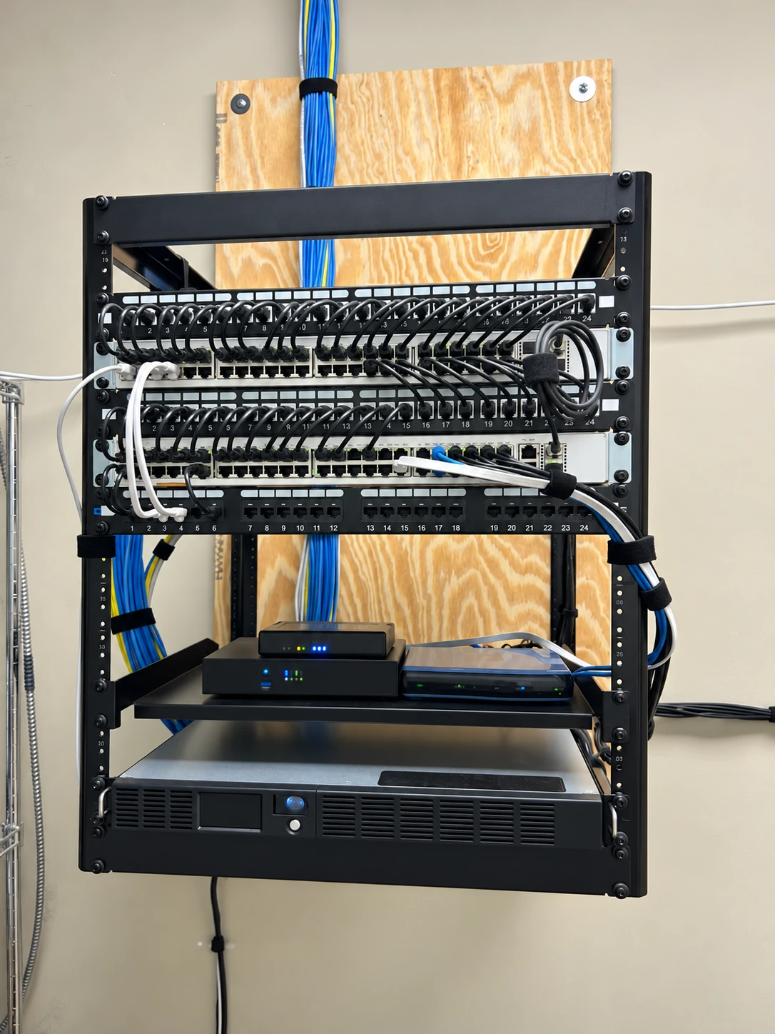 Network rack bringing dental office connections together
