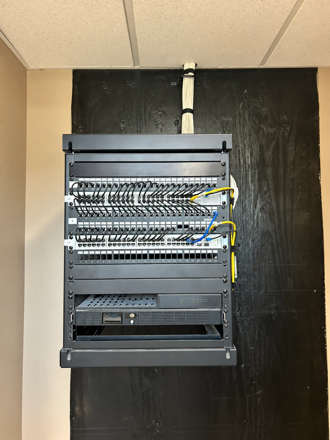 Network infrastructure behind the medical office workstations
