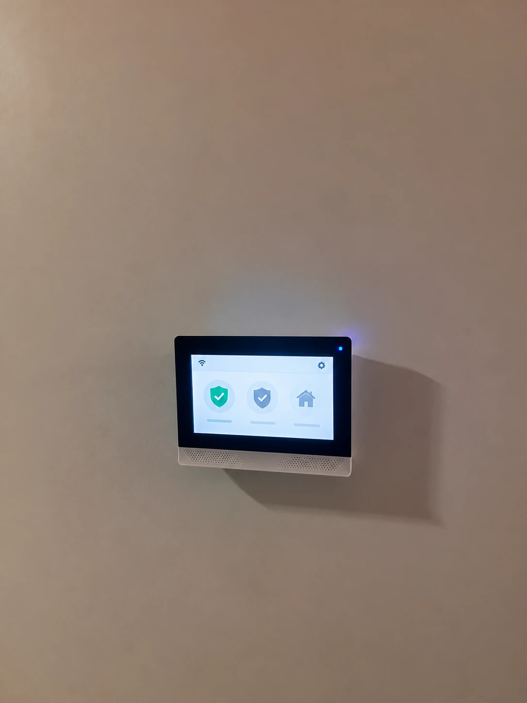 Powered-on alarm panel with anonymized display